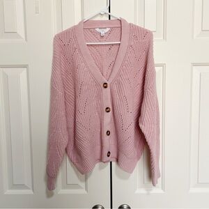 Time & Tru Cardigan, Pink, Large